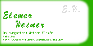 elemer weiner business card